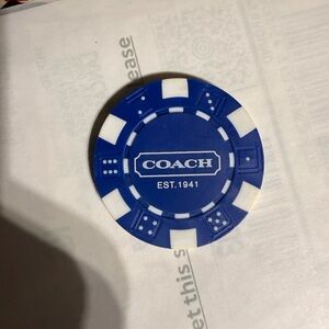 Coach Blue and White Poker Chip